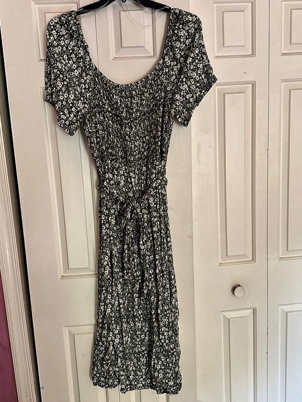 Indigo Rose Floral Midi Dress in Green & White Size 3X Like New